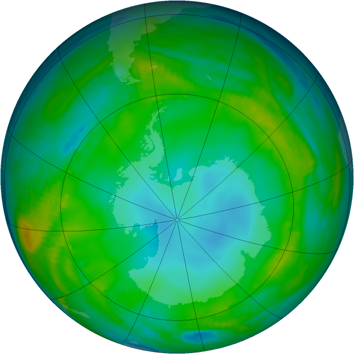 Antarctic ozone map for 03 June 1983